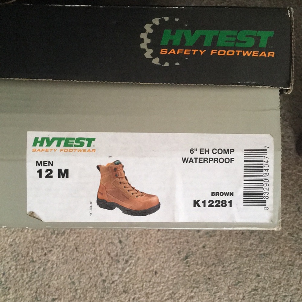 HYTEST Leather Safety Boots Waterproof Brown Size 12 - Picture 8 of 8